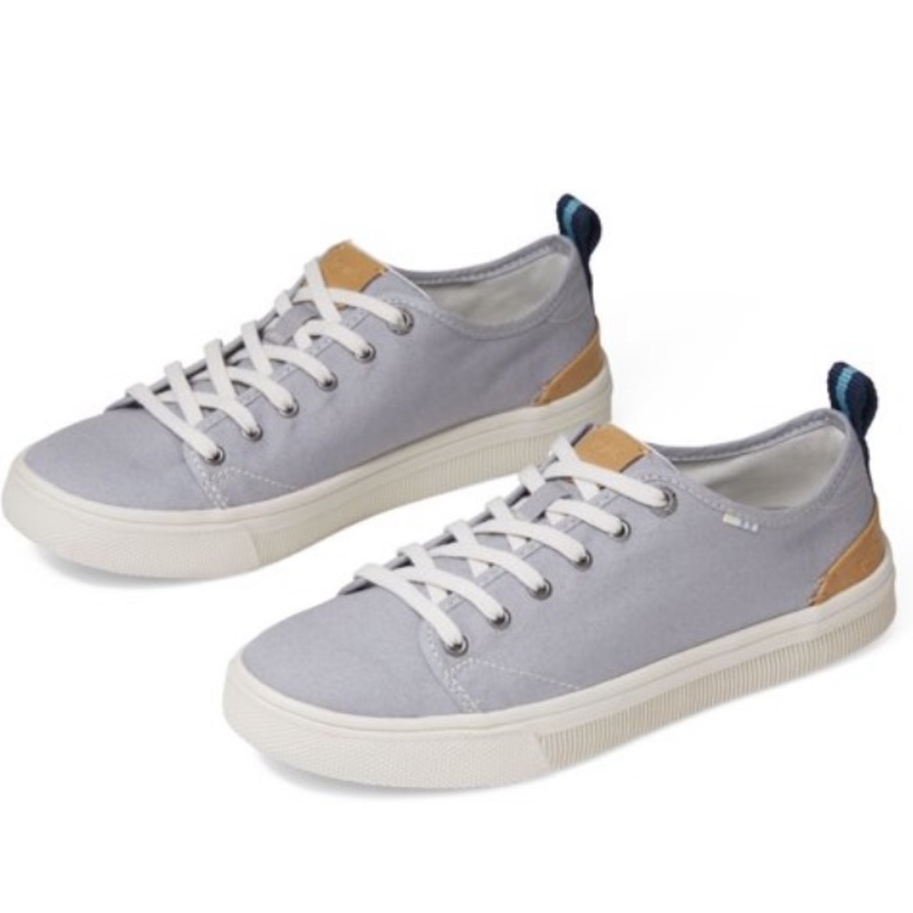 TOMS Drizzle Grey Canvas TRVL Lite Low Women's Sneakers, sz 7, EUC